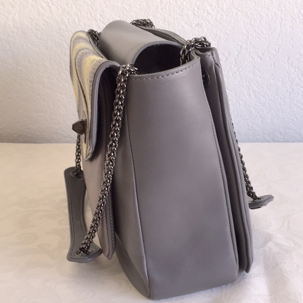 Baraboux Leather And Python Chain Strap Bag - image 2